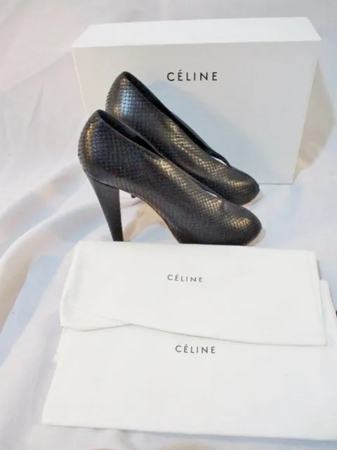 NEW CELINE PARIS ITALY Open Toe 105 Shoe Slide Mule 36 / 6 BLACK Womens