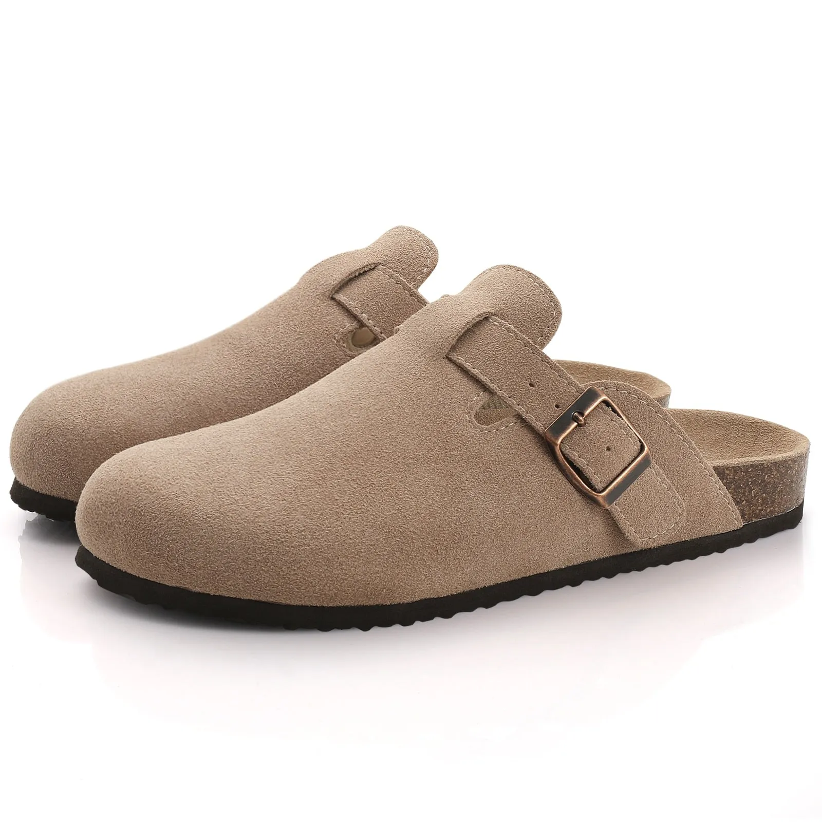 New Fashion Clogs Slippers For Women Cork Footbed Sandals Female Suede Mules Slides With Arch Support Beach Shoes