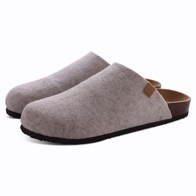 New Fashion Clogs Slippers For Women Cork Footbed Sandals Female Suede Mules Slides With Arch Support Beach Shoes