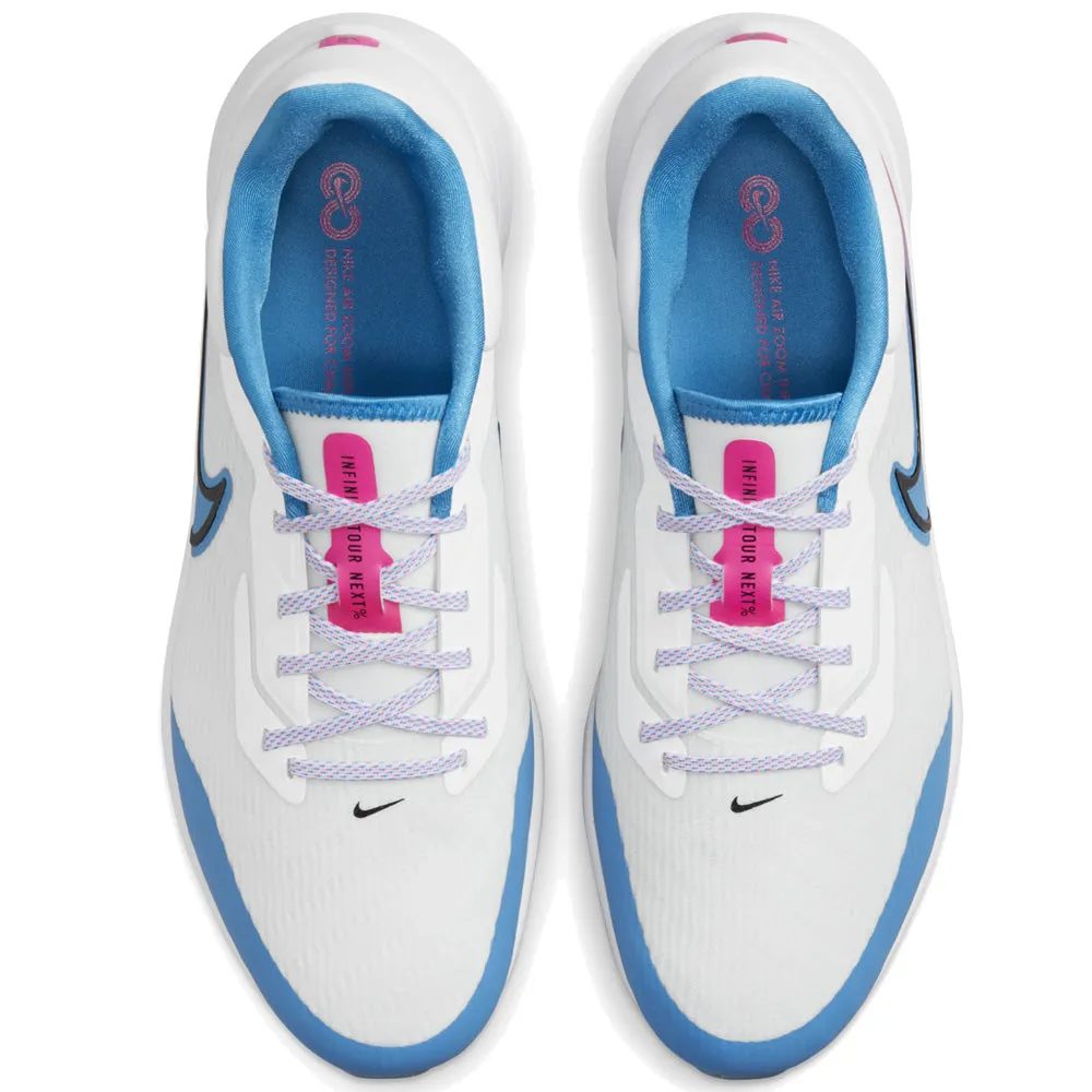 Nike Air Zoom Infinity Tour NXT% Waterproof Spikeless Shoes - White/Aurora Blue/Pink Blast/Black