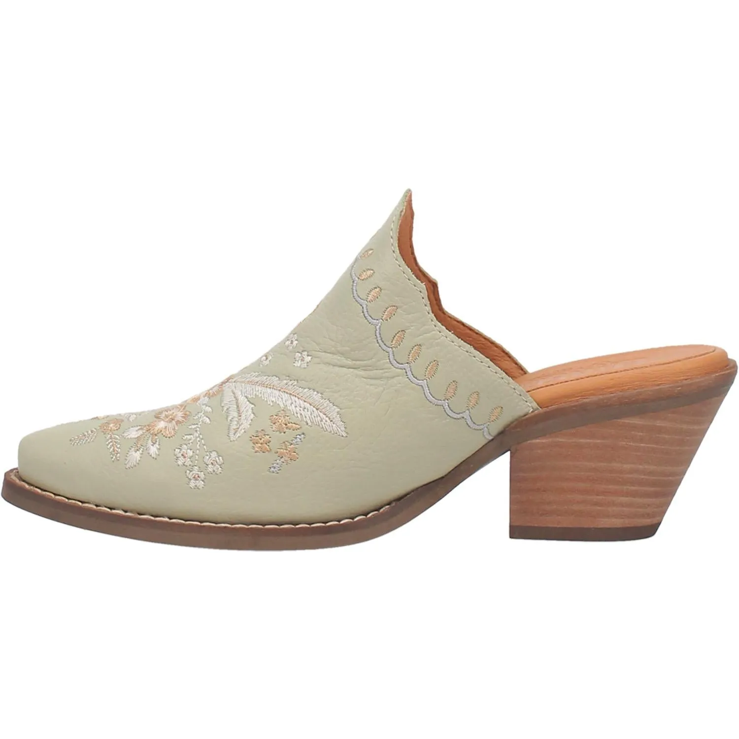 Online Exclusive | Dingo | Wildflower Leather Floral Stitch Mule Bootie in Mint Green **PREORDER