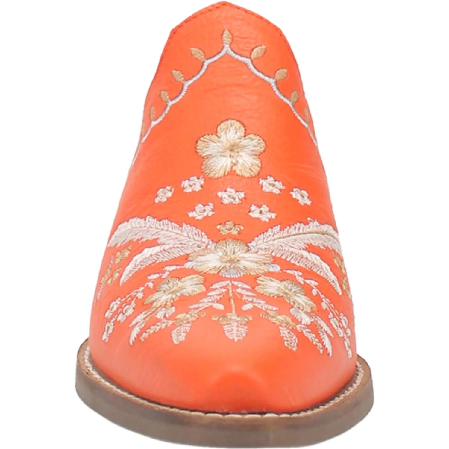 Online Exclusive | Dingo | Wildflower Leather Floral Stitch Mule Bootie in Orange **PREORDER