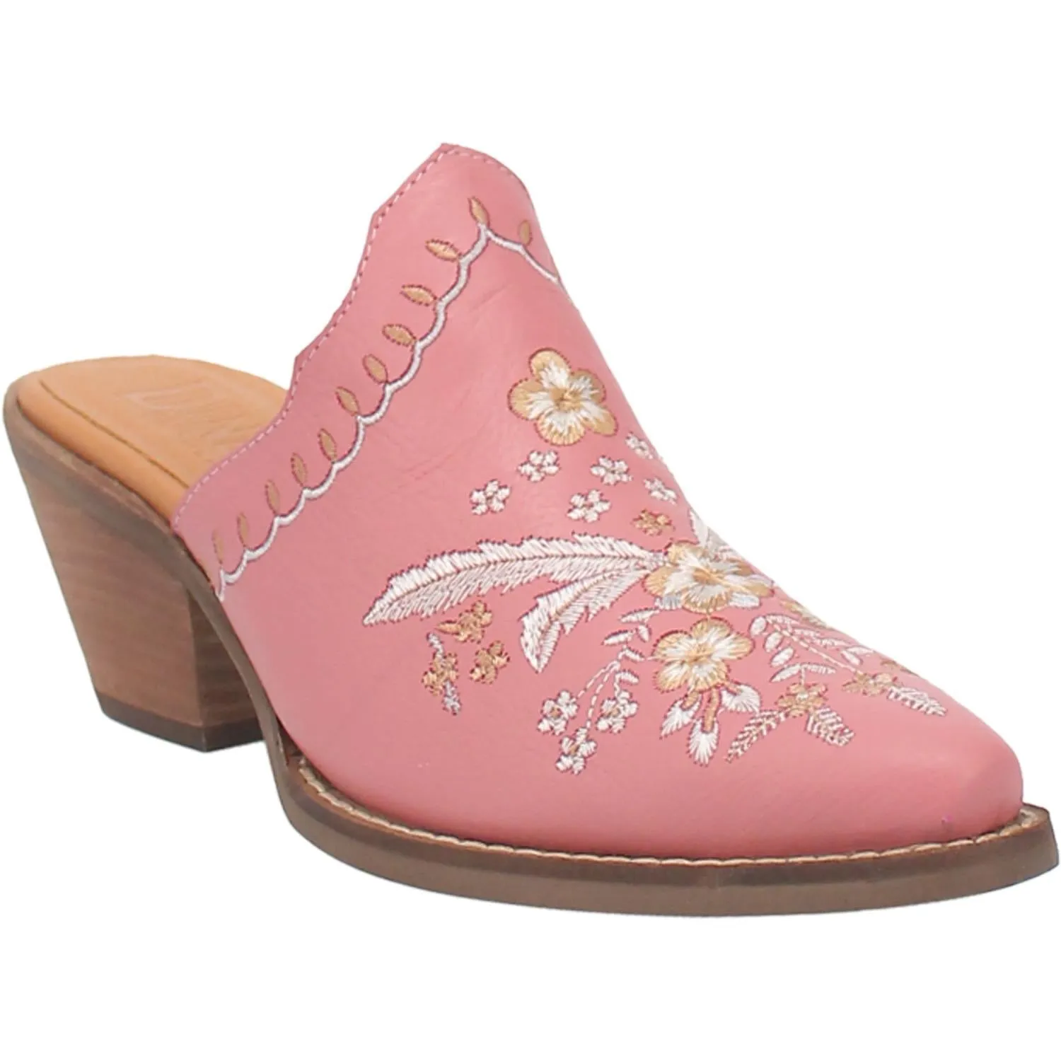 Online Exclusive | Dingo | Wildflower Leather Floral Stitch Mule Bootie in Pink **PREORDER