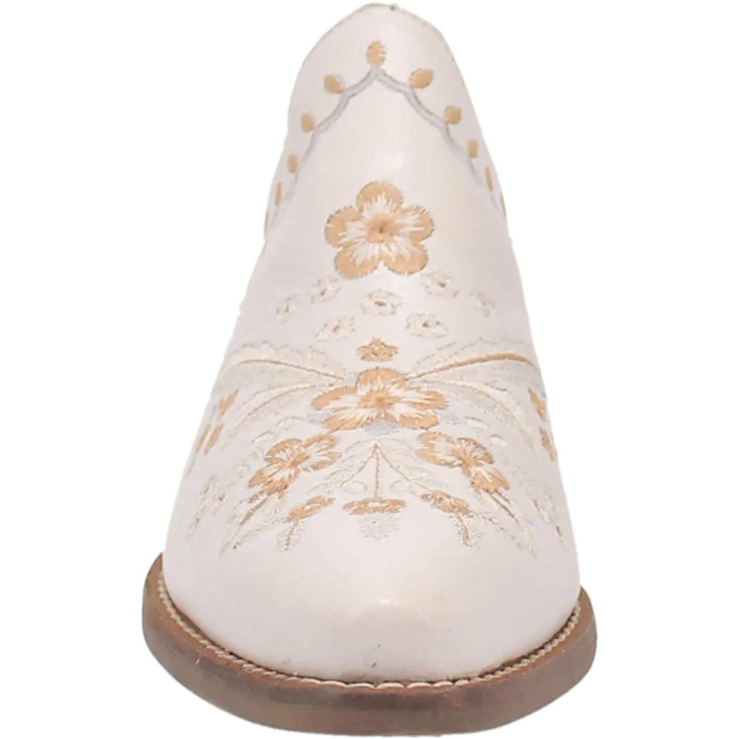 Online Exclusive | Dingo | Wildflower Leather Floral Stitch Mule Bootie in White **PREORDER