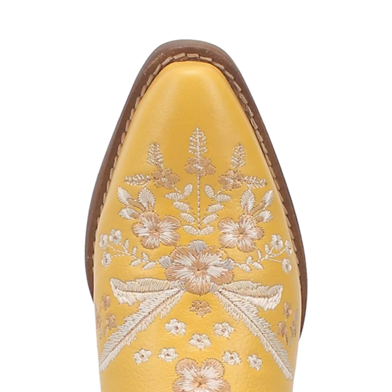 Online Exclusive | Dingo | Wildflower Leather Floral Stitch Mule Bootie in Yellow **PREORDER