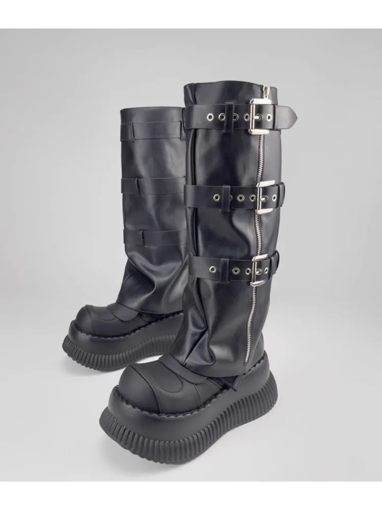 Original black motorcycle boots【s0000006093】