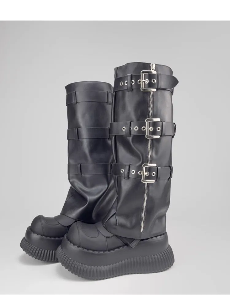 Original black motorcycle boots【s0000006093】