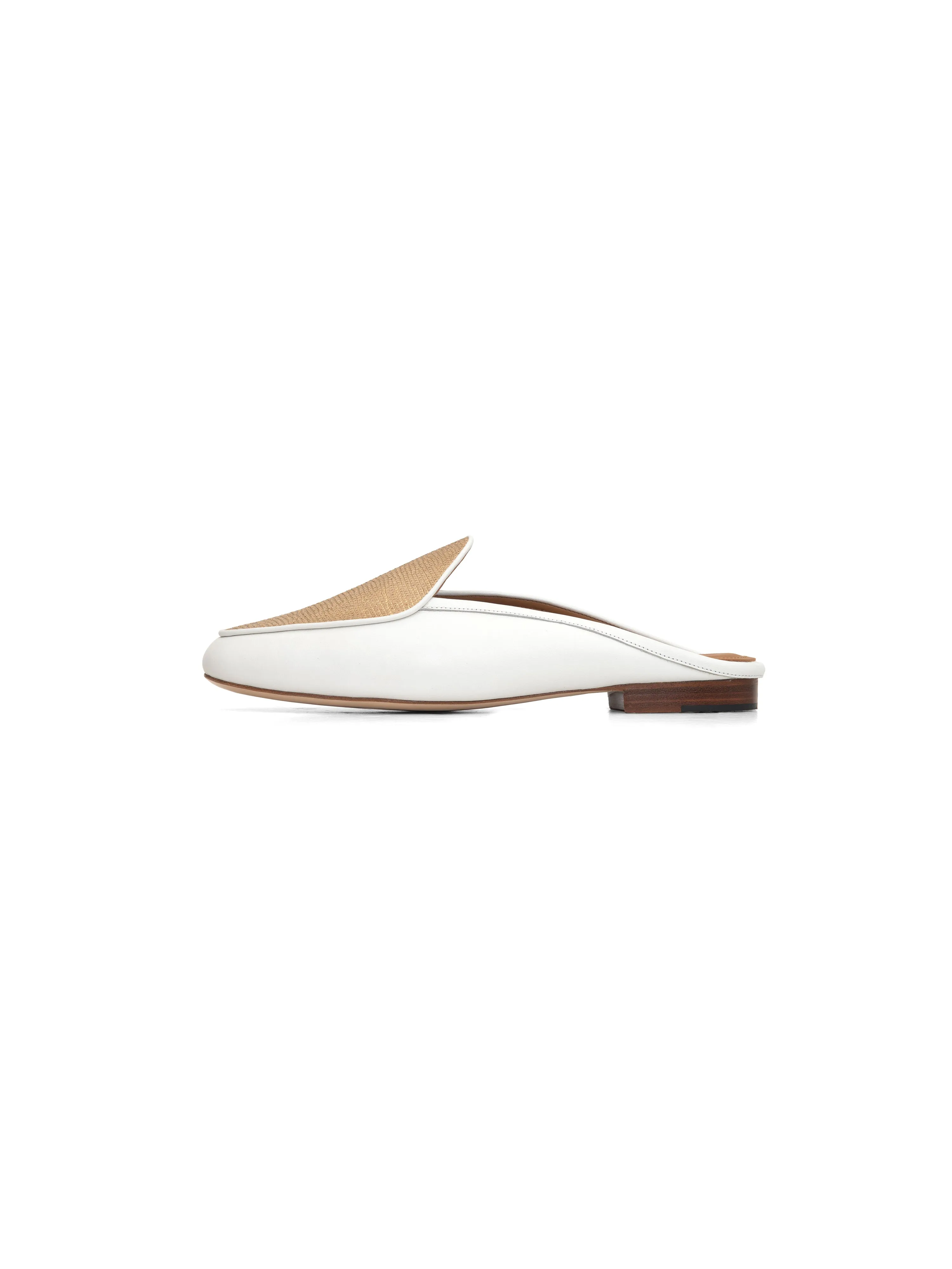 Palola | Claudia Mule In White & Embossed Gold