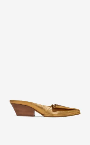 Pleated Leather Mule