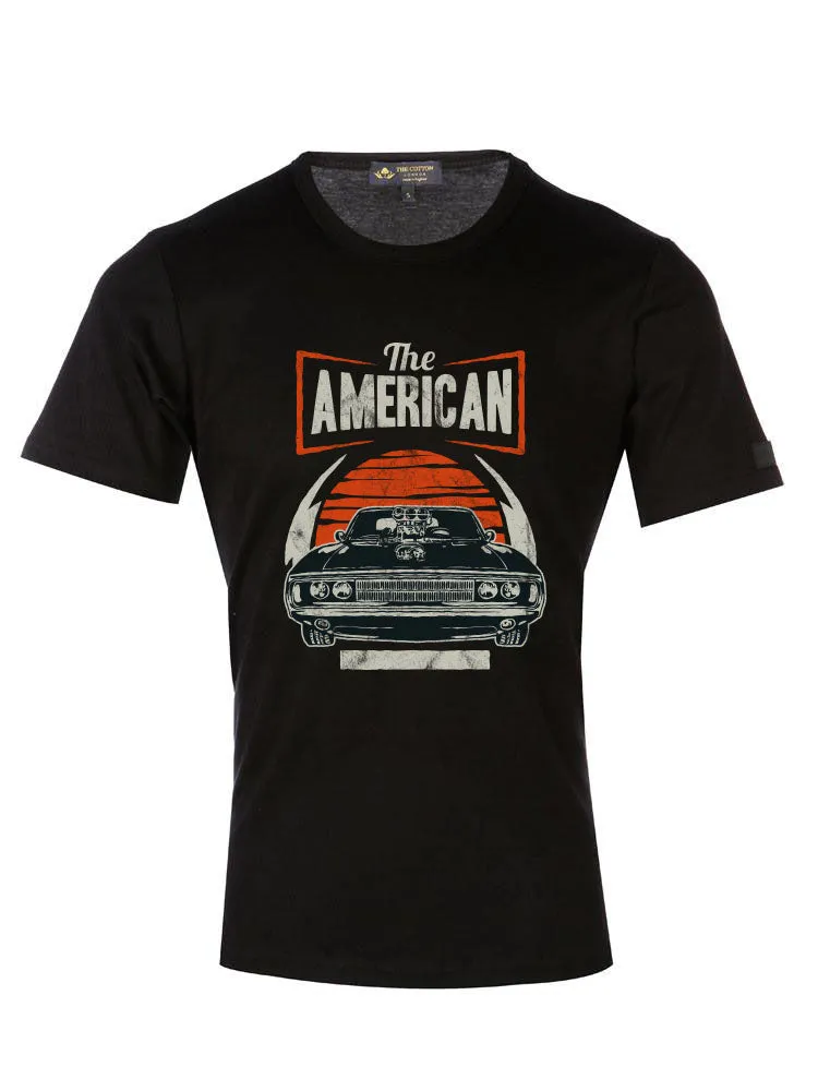 Retro American Car Black T-Shirt