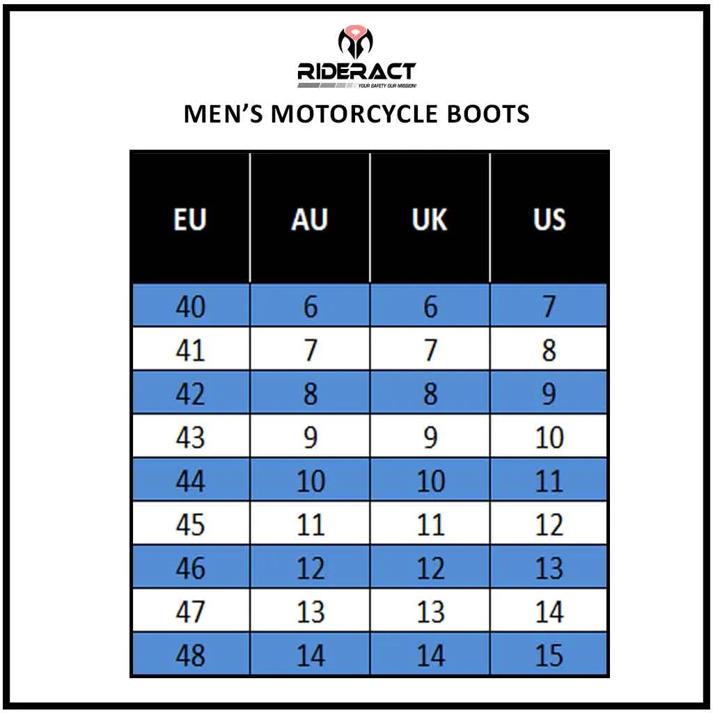 RIDERACT® Waterproof Motorcycle Boots Black Surface