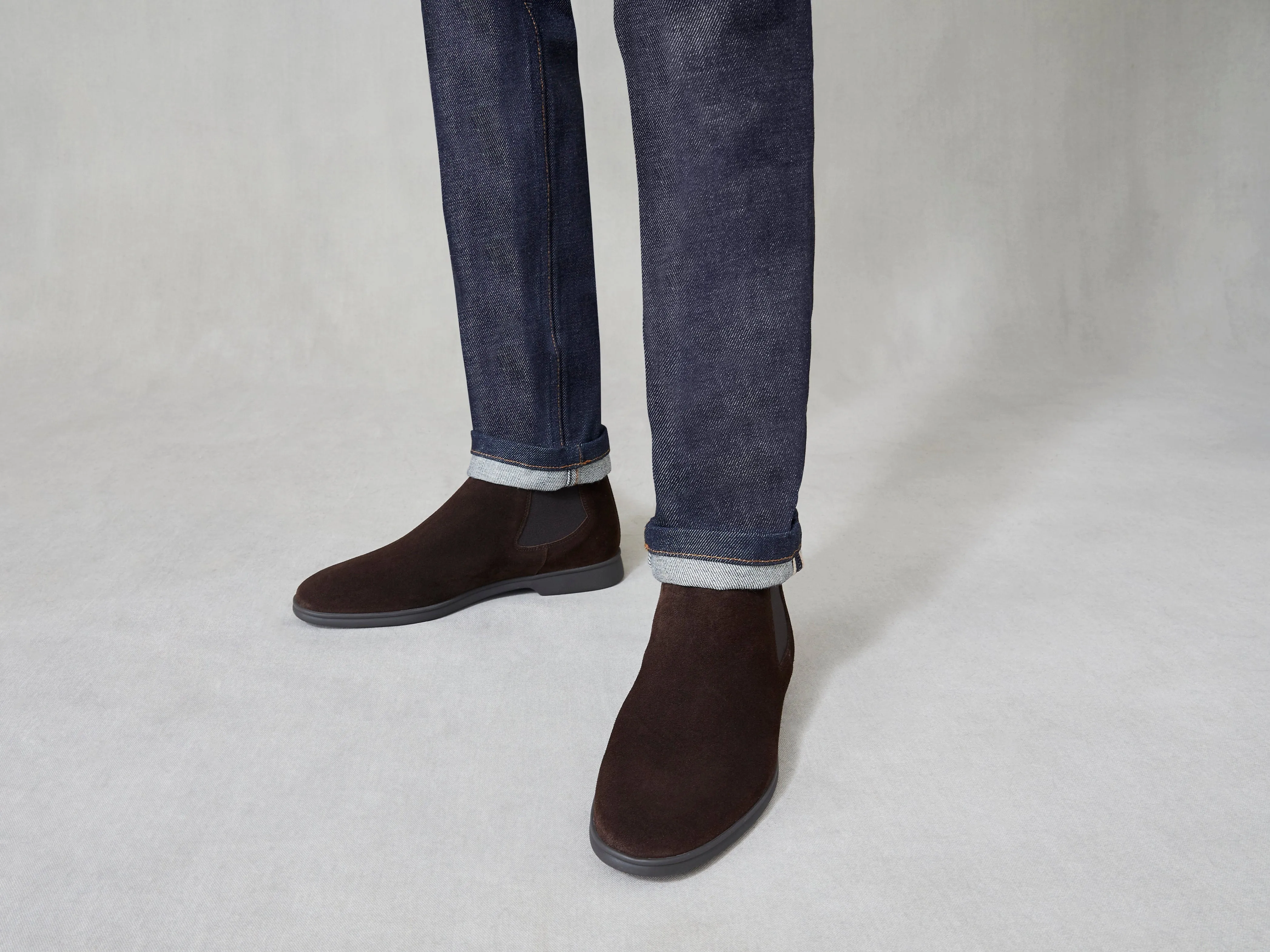 Rover Boots in Dark Brown Glove Suede with Shearling Lining