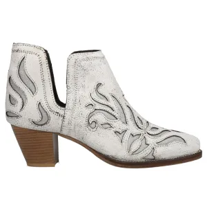 Rowdy Glitz Vintage Tooled Inlay Snip Toe Cowboy Booties