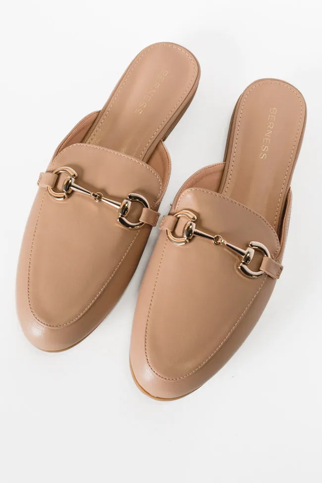 Sabrina Beige Slip-On Leather Mule