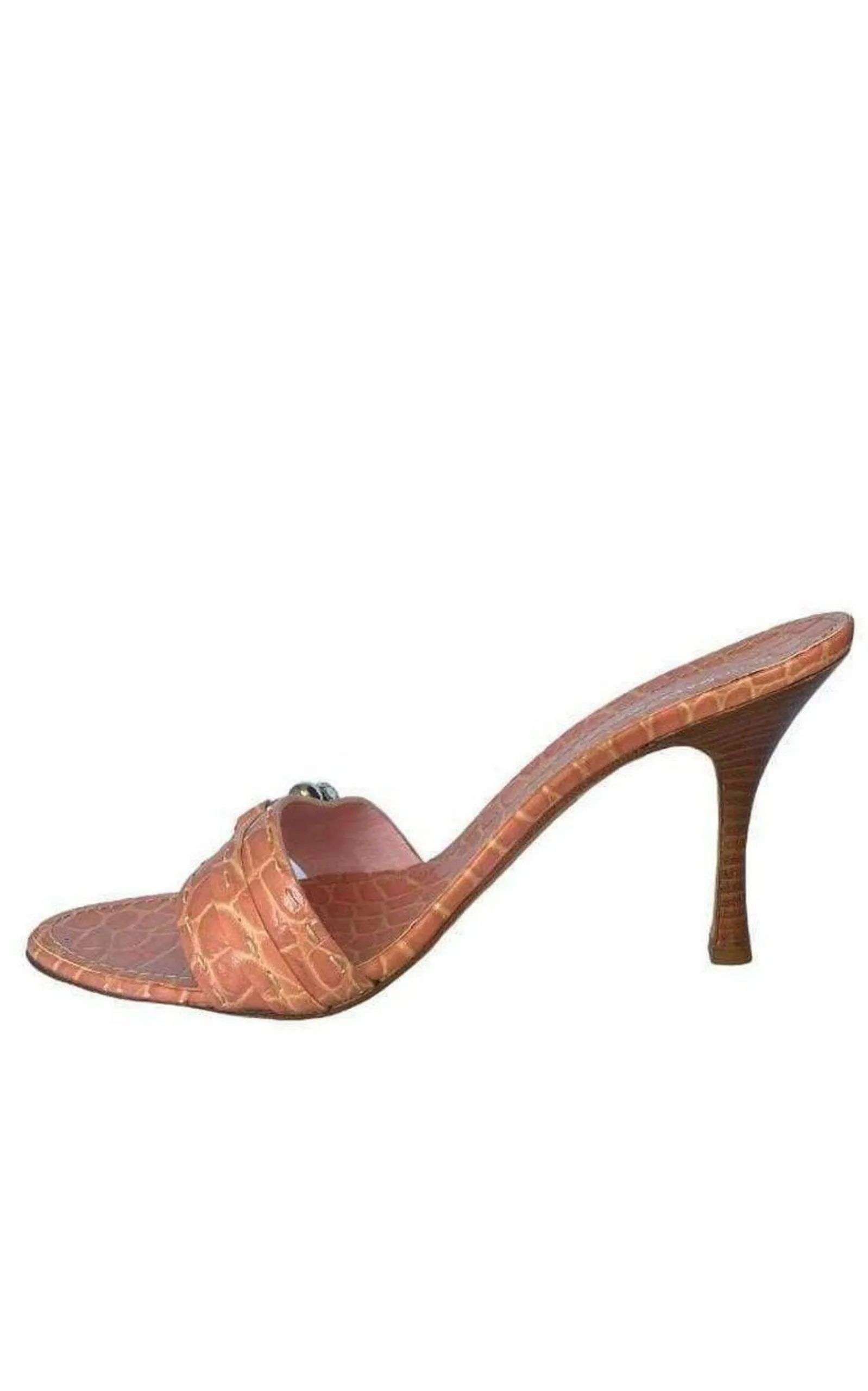 Safe Leather Stiletto Heel Mule Sandal