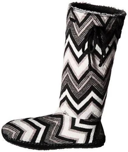 Sanuk Snuggle Up Black / Multi Chevron Boots