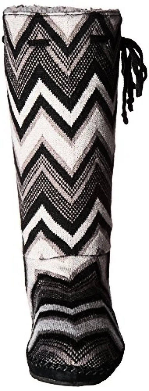 Sanuk Snuggle Up Black / Multi Chevron Boots