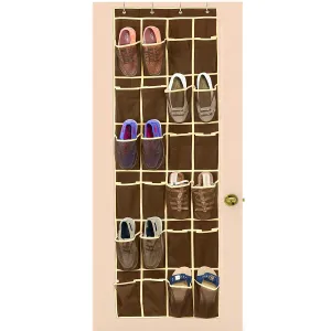 SimpleHouseware Over The Door Hanging Shoe Organizer