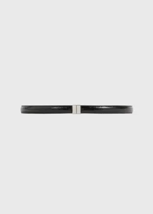 Slide clasp naplack-leather belt black