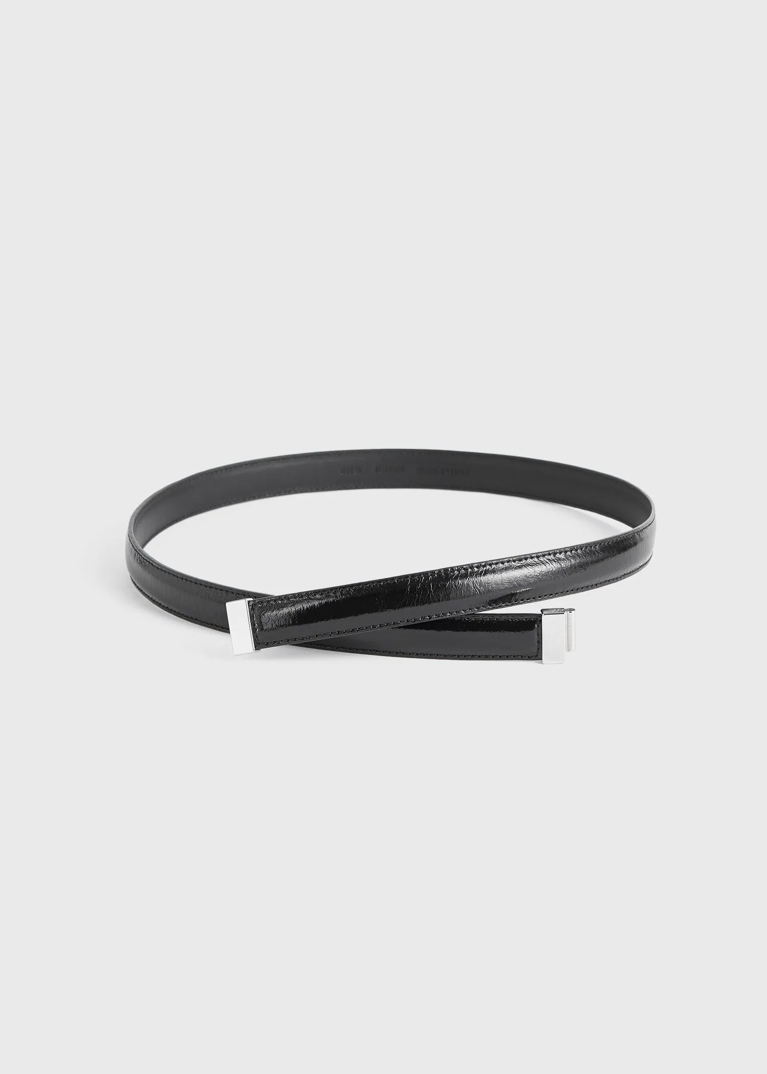 Slide clasp naplack-leather belt black