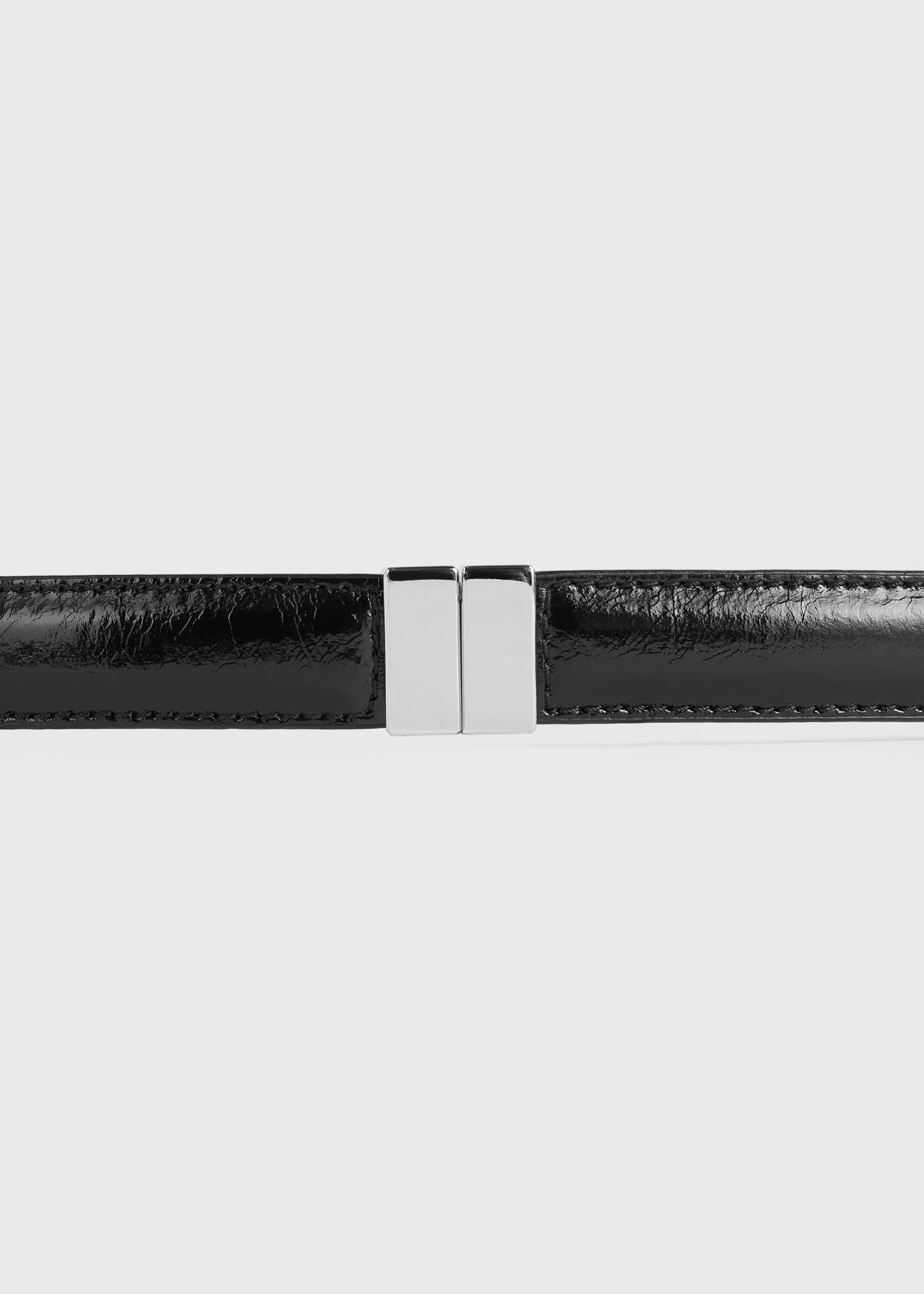 Slide clasp naplack-leather belt black