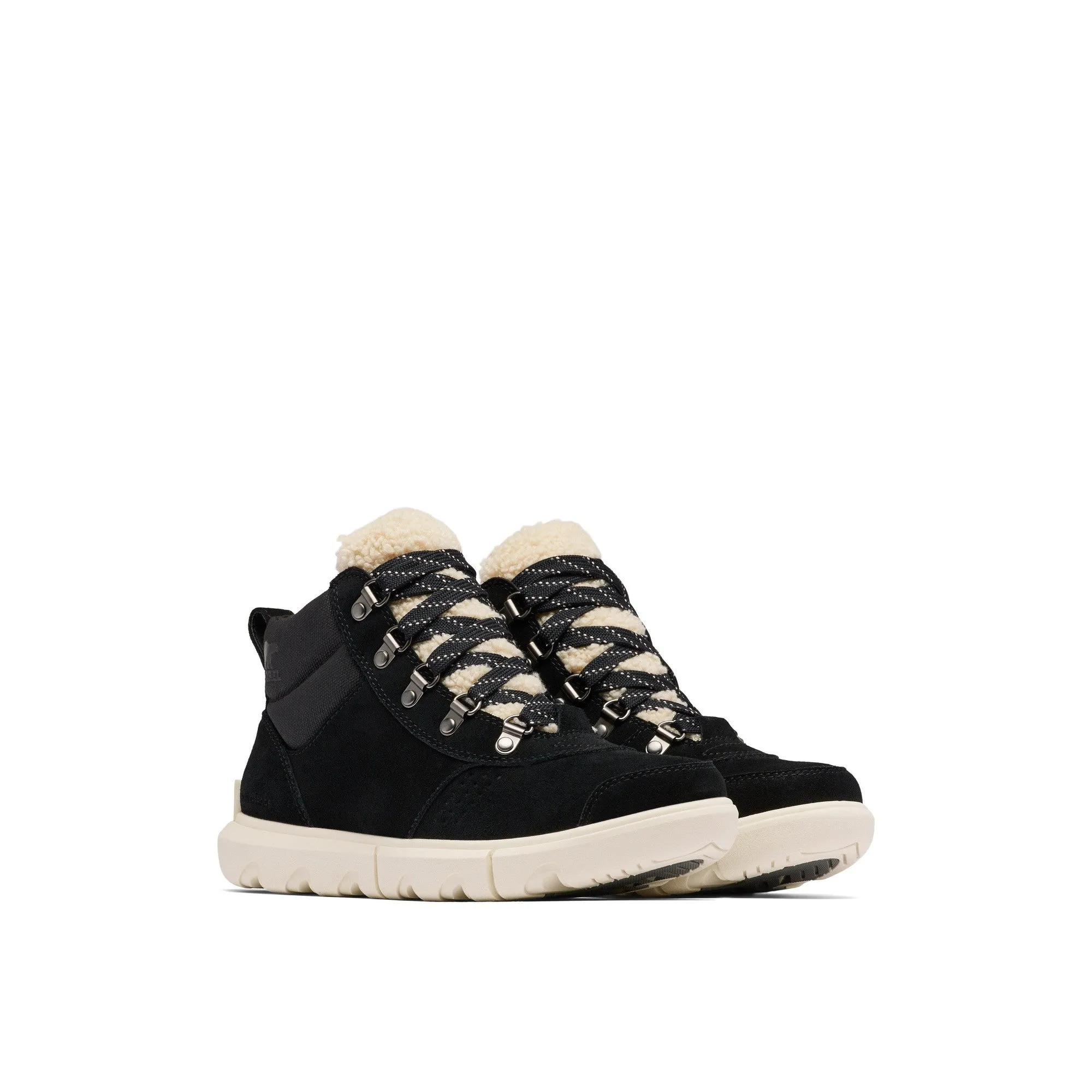 Sorel Explorer Next™ Hiker 010 Ladies Black & Seasalt Suede Waterproof Lace Up Ankle Boots