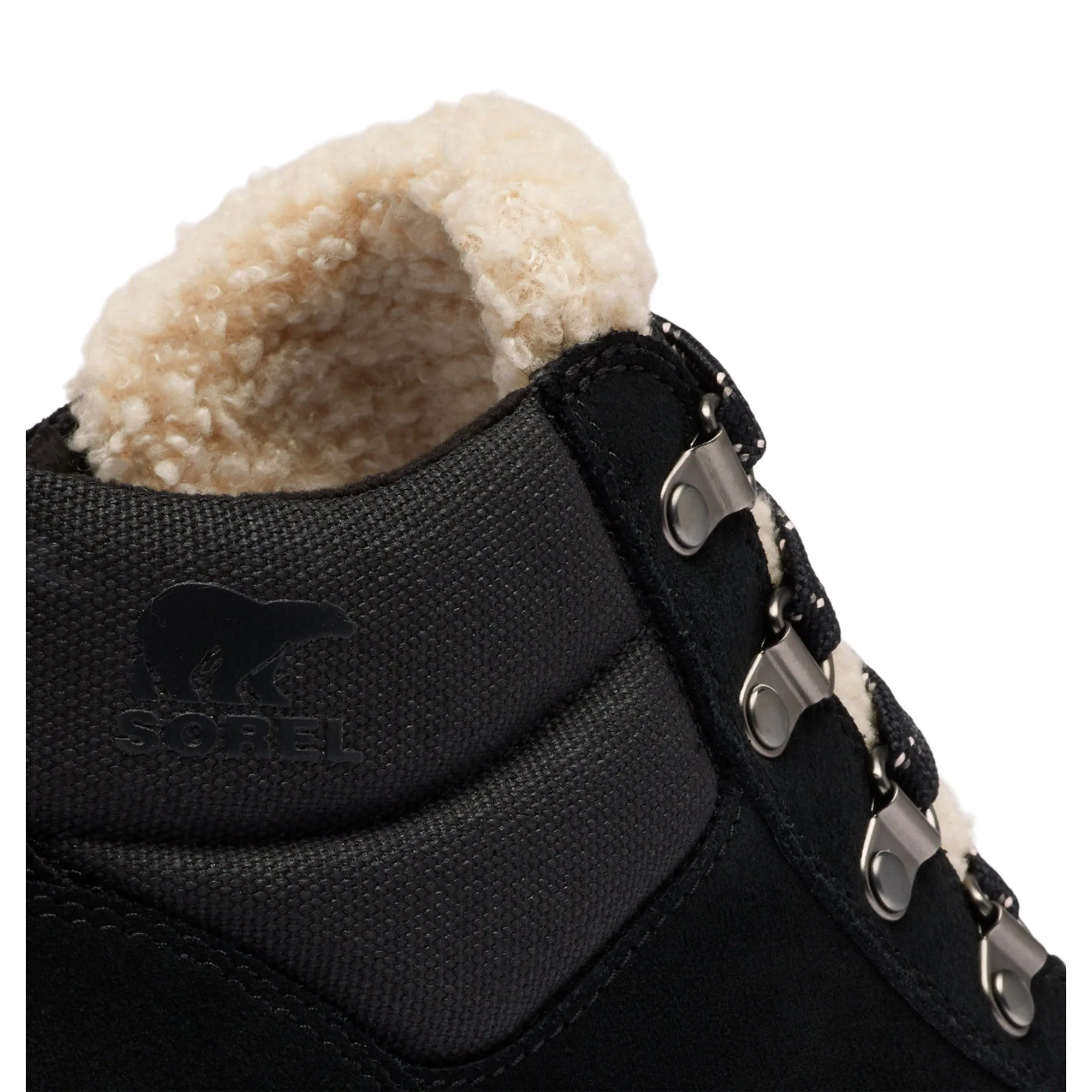 Sorel Explorer Next™ Hiker 010 Ladies Black & Seasalt Suede Waterproof Lace Up Ankle Boots