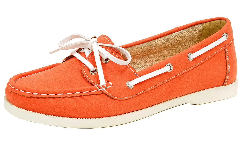 Spicy Women's F813 Slip-On Lace-Up Moccasin Loafer Driving Boat Shoe