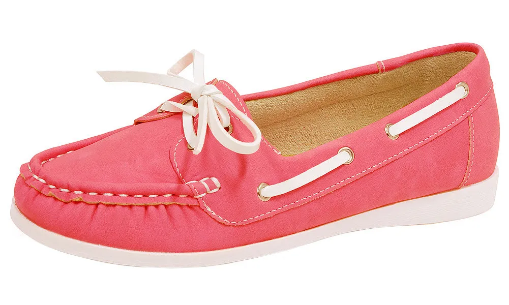 Spicy Women's F813 Slip-On Lace-Up Moccasin Loafer Driving Boat Shoe