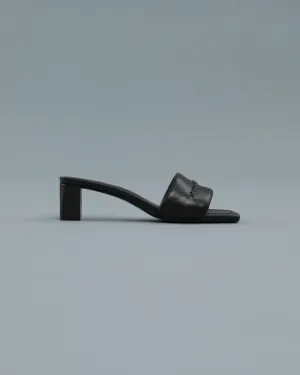 Square Toe Block Heeled Mule