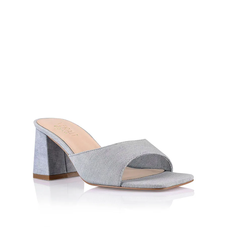 Sting Block Heel Mules - Denim