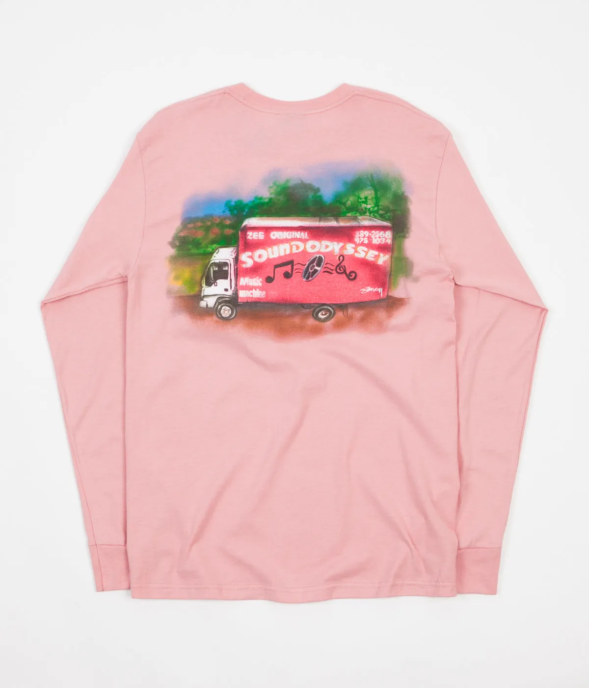 Stussy Sound Odyssey Long Sleeve T-Shirt - Dusty Rose