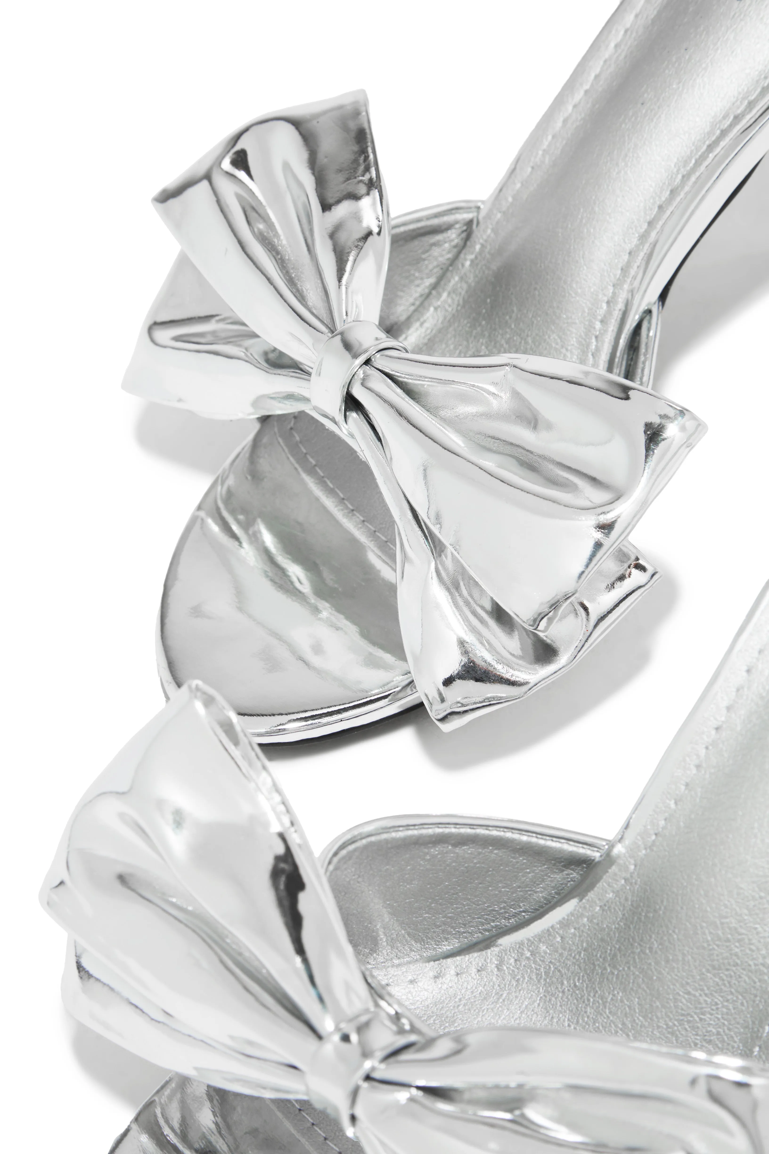 Talkin' Flirty Metallic Mule Heels - Silver