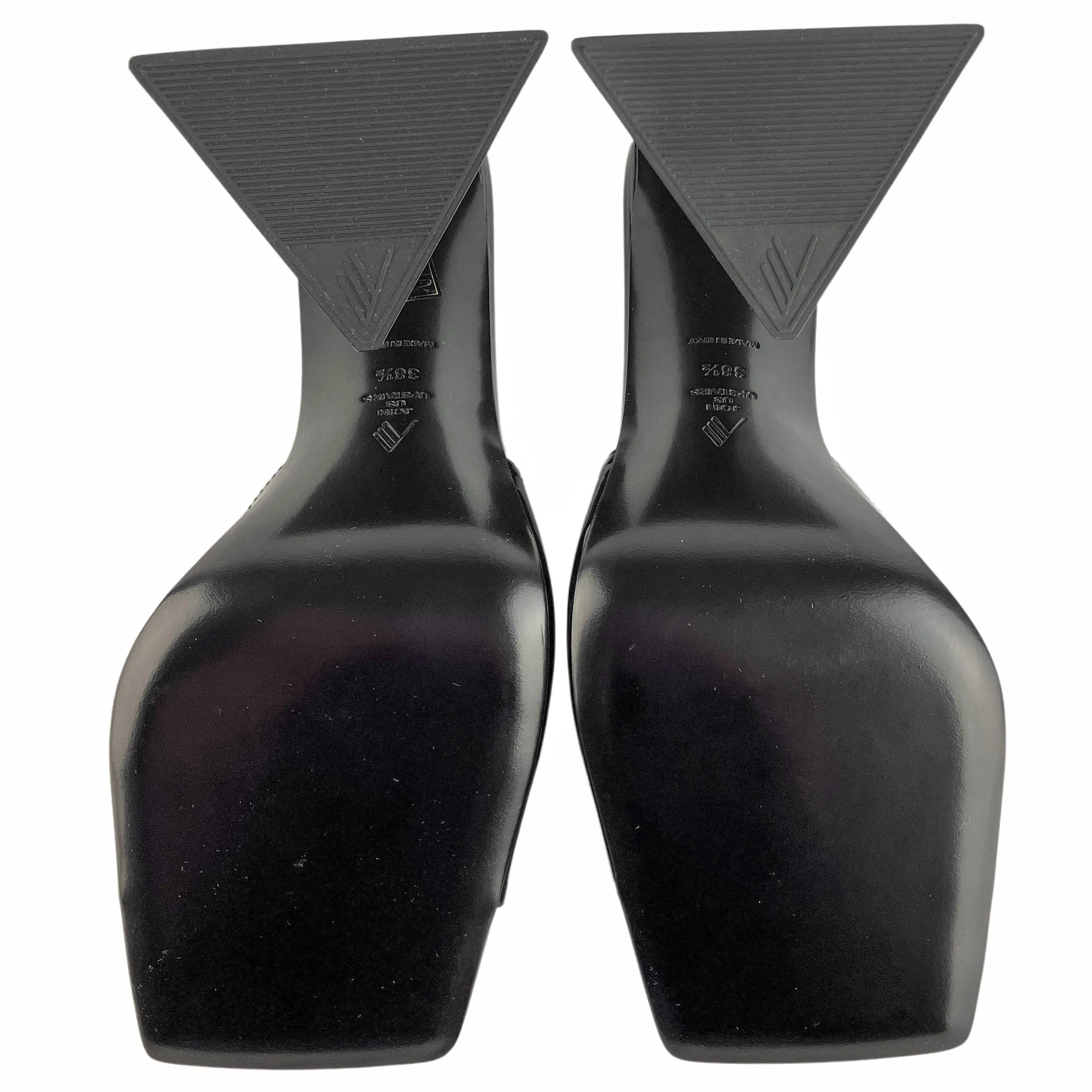 The Attico Devon Mules in Black Patent Leather