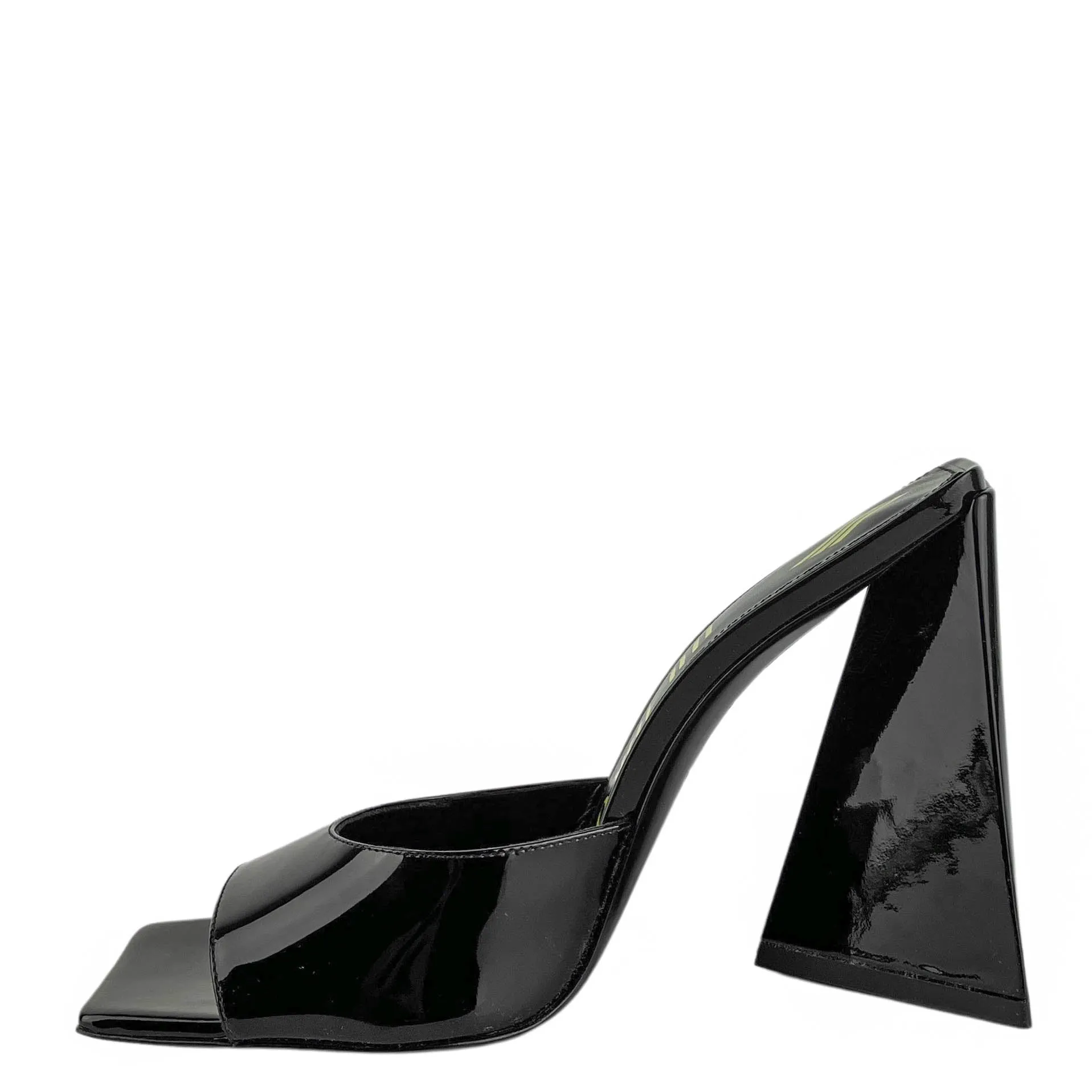 The Attico Devon Mules in Black Patent Leather