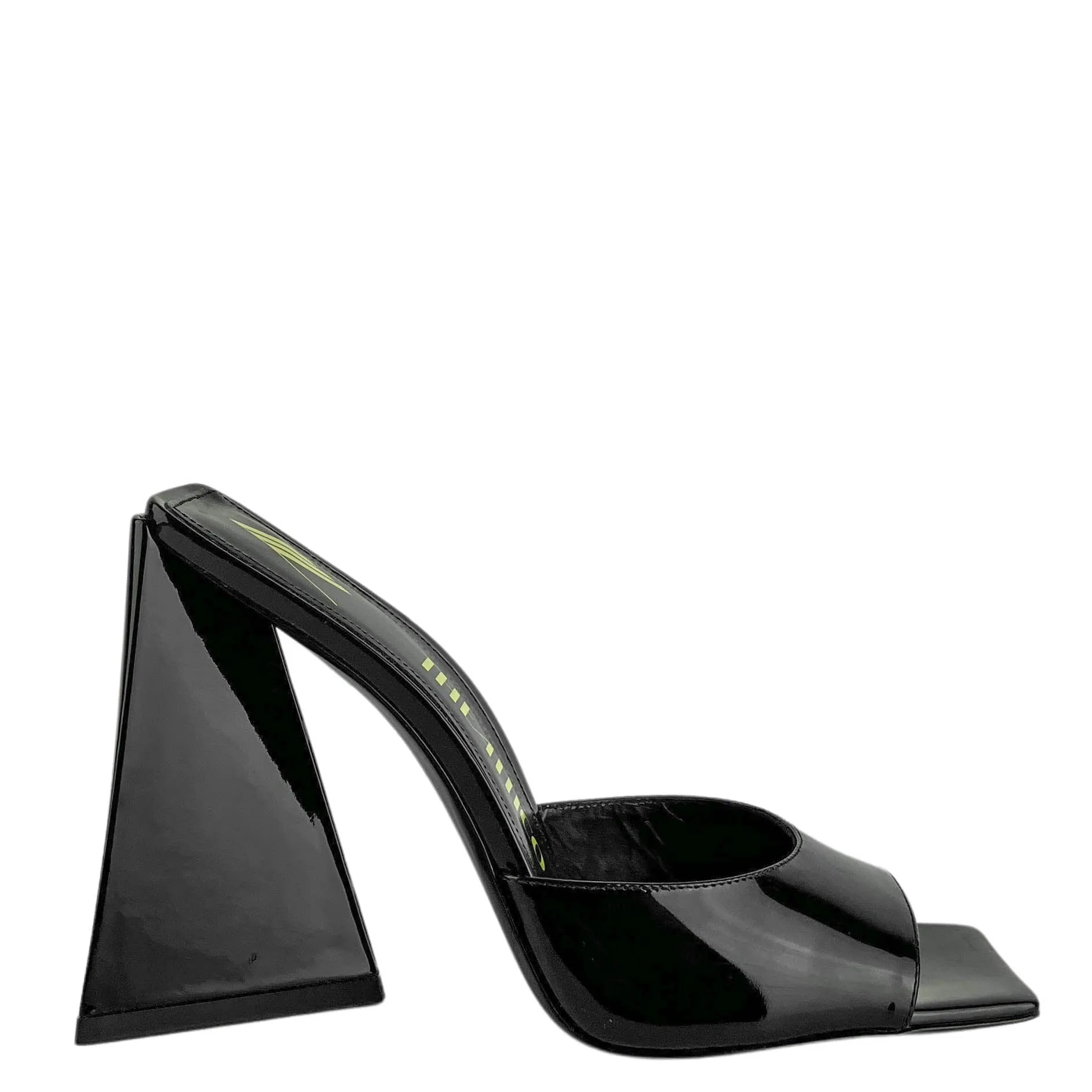 The Attico Devon Mules in Black Patent Leather