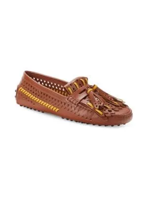 Tod's
 Fringe Tassel Leather Driving Loafers