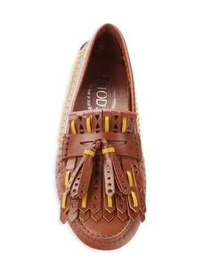 Tod's
 Fringe Tassel Leather Driving Loafers