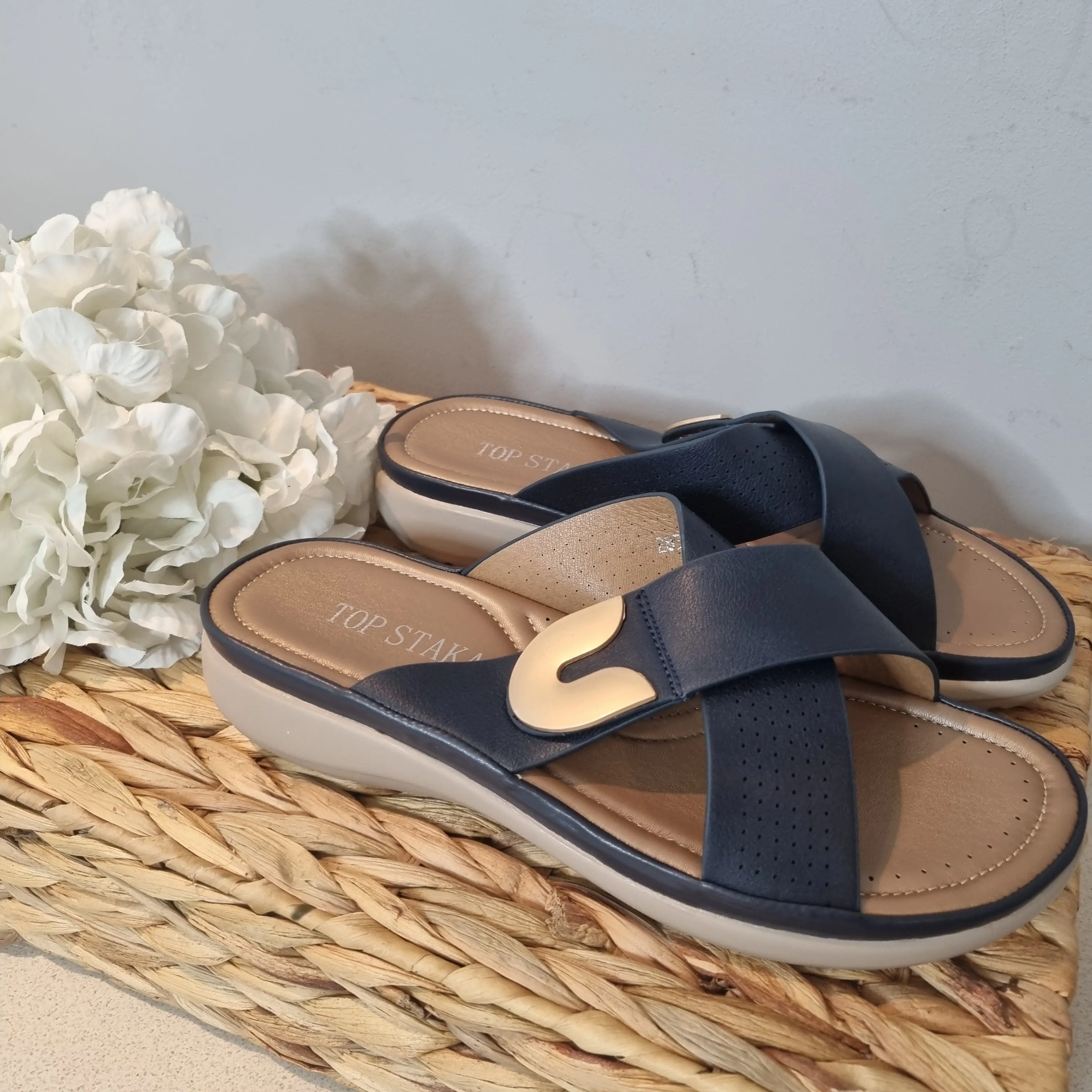 Top Staka Slip on Cushioned Sole Sandal