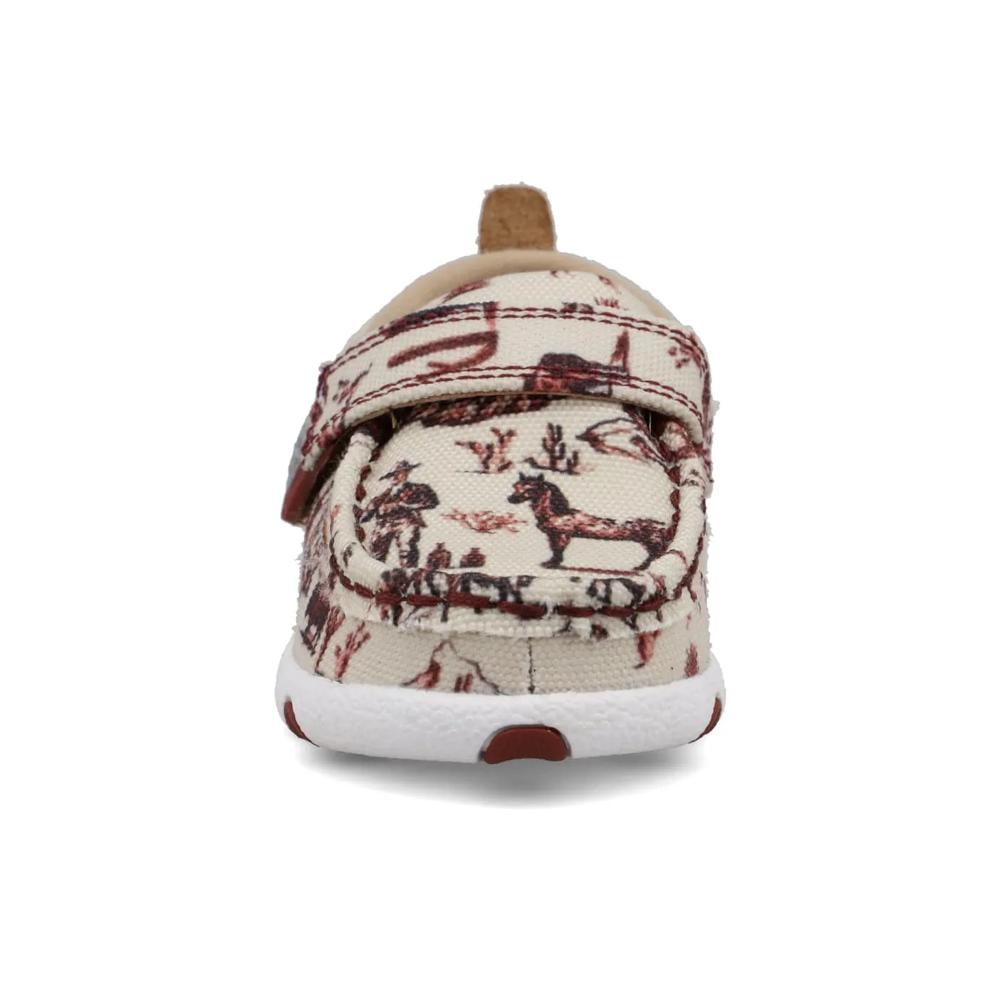 Twisted X Infant Maroon & Ivory Driving Moc Shoe ICA0028