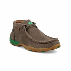 Twisted X Kids Deep Taupe & Kelly Green Chukka Driving Moc Shoe YDM0055