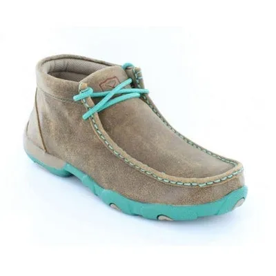 Twisted X Ladies Brown/turquoise Driving Mocs WDM0020