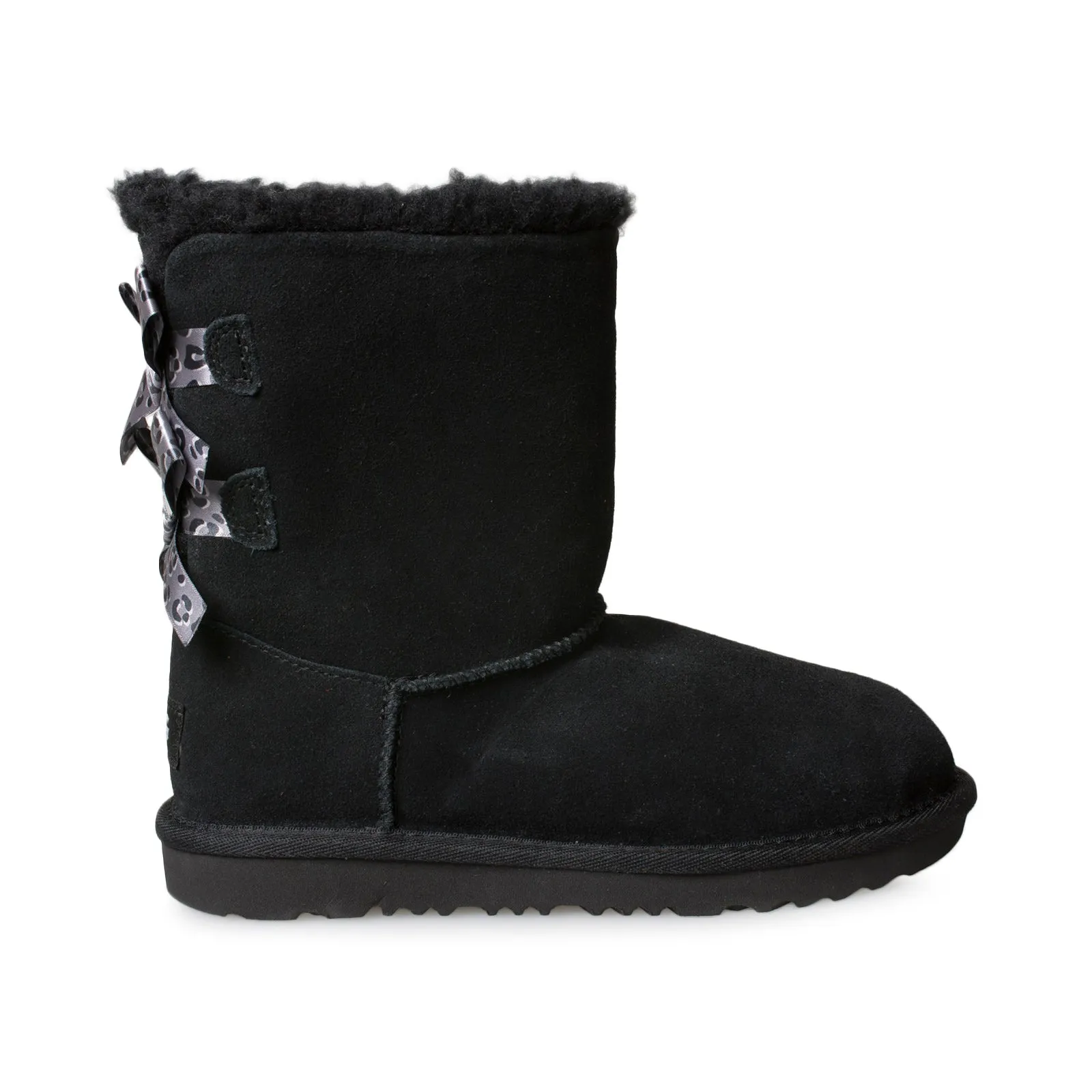 UGG Bailey Bow II Exotic Black Boots - Youth