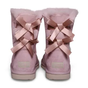 UGG Bailey Bow II Rose Grey Boots - Youth