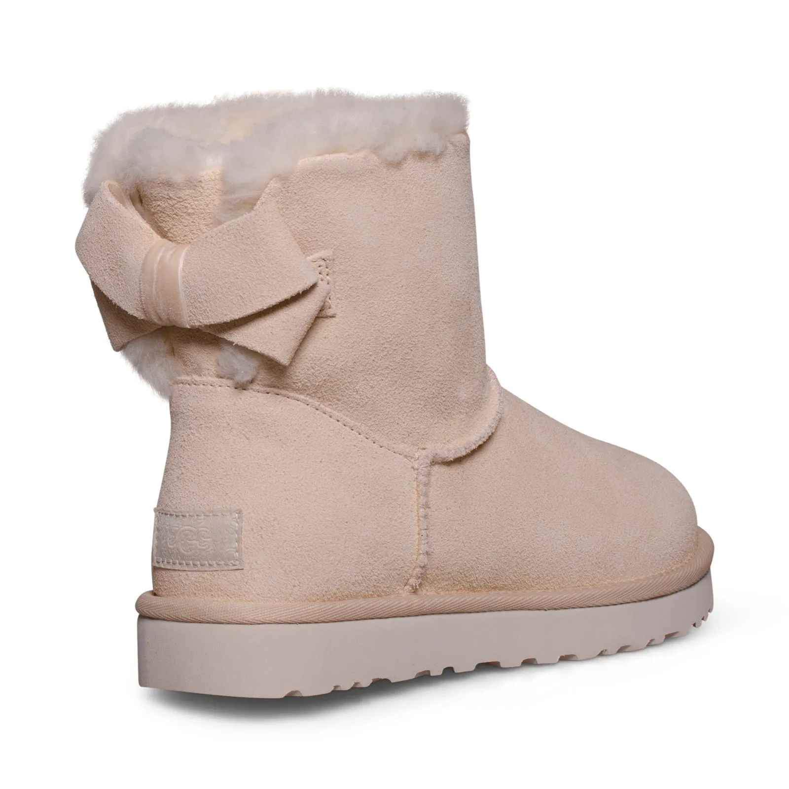 UGG Bailey Suede Bow Cream Boots - Women's