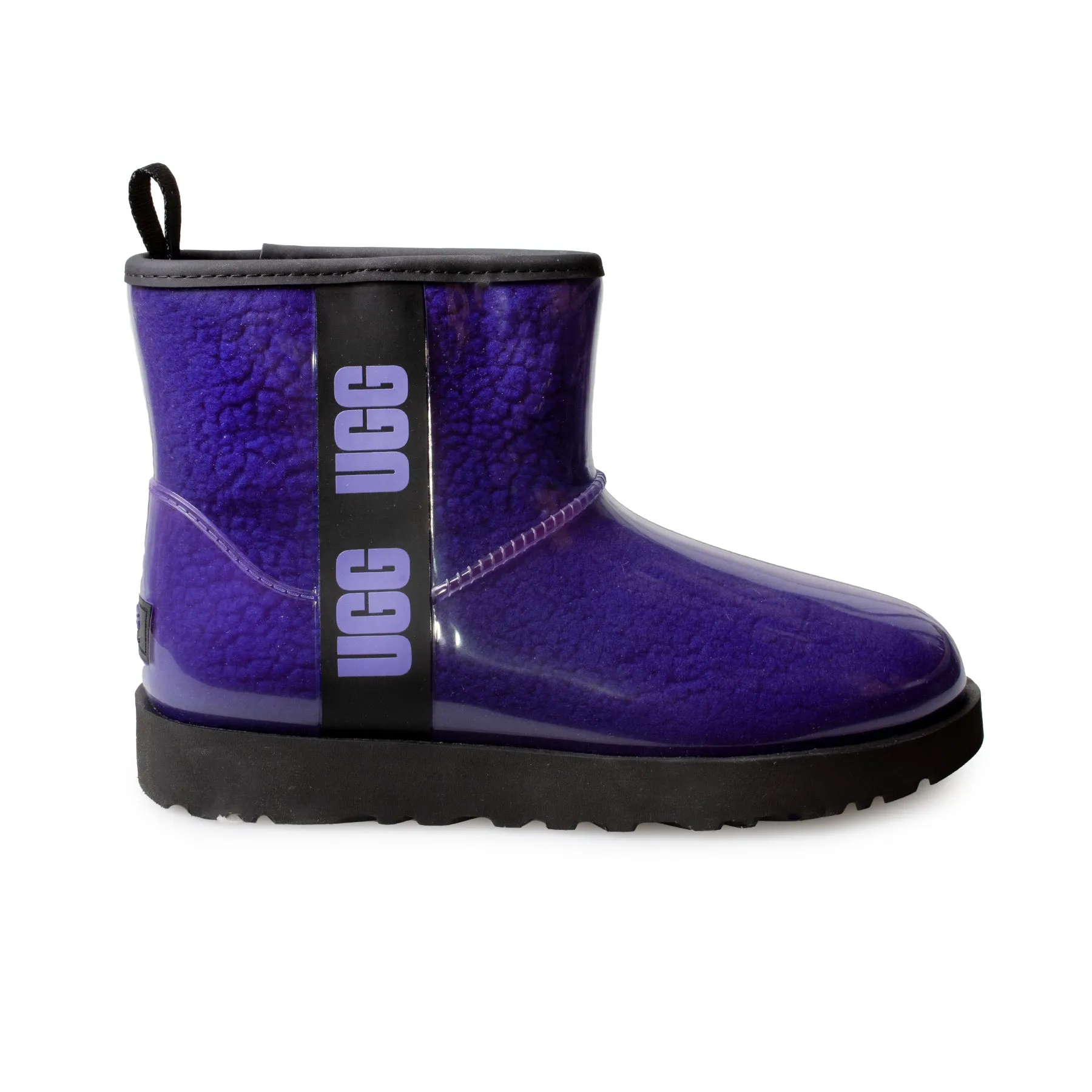 UGG Classic Clear Mini Violet Night Black Boots - Women's