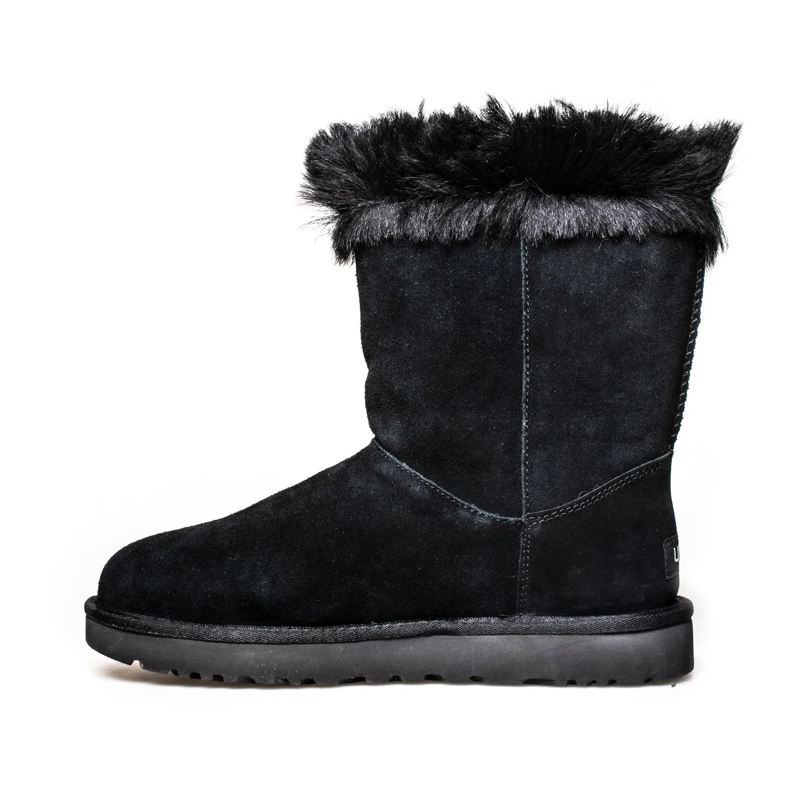 UGG Classic Fluff Pin Black Boots - Women's