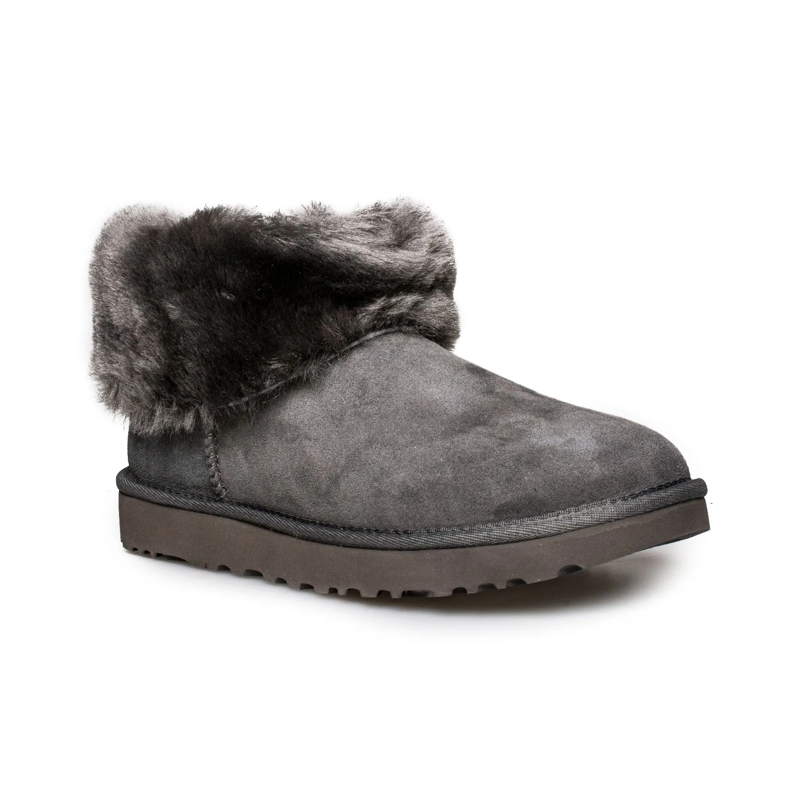 UGG Classic Mini Fluff Charcoal Boots - Women's