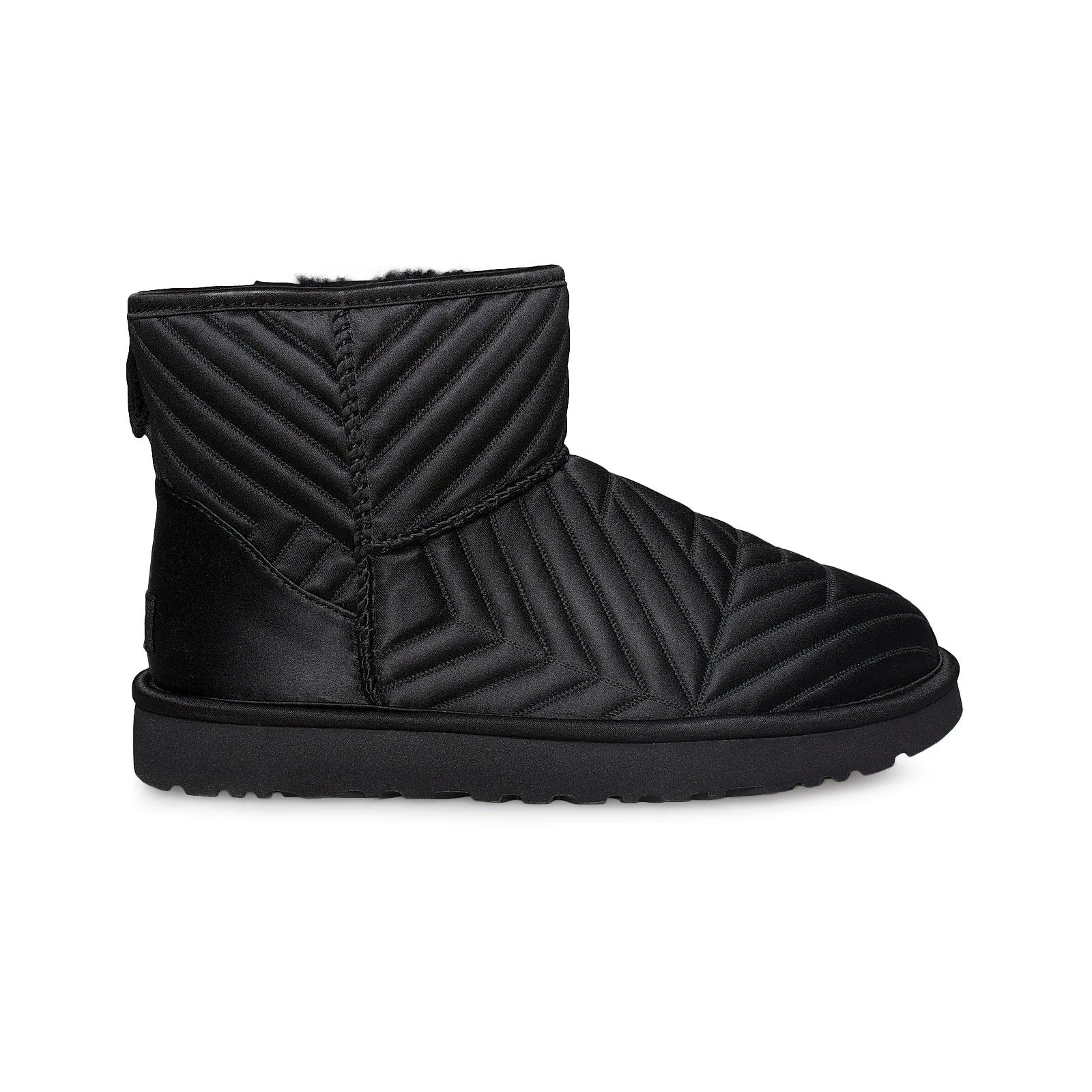 UGG Classic Mini Quilted Satin Black Boots - Women's