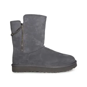 UGG Classic Short Sparkle ZIP Charcoal Boots - Women's